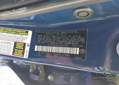 2025 Toyota Camry Le z USA, uszkodzony, nr VIN 4T1DAACK9SU022796